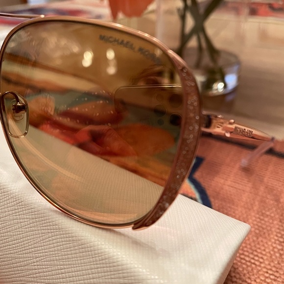 Michael Kors Aviator Sunglasses Rose Gold NEW main image 8